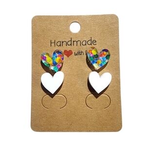 Confetti Kisses Acrylic Stud Earrings, 2 Pair